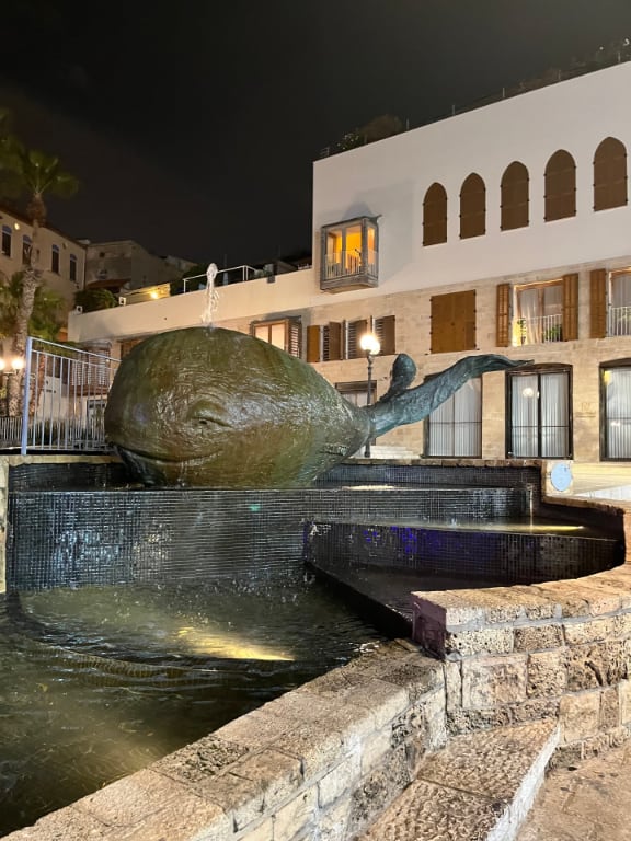 Whale sculpture in Jaffa, Israel